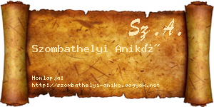 Szombathelyi Anikó névjegykártya